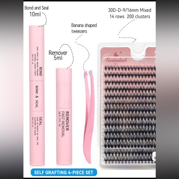 280Pcs Lash Extension Kit DIY Eyelash Extension Kit D Curl Cluster Lashes - Picture 2 of 6